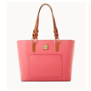 Dooney & Burke Leather Tote in Bubble Gum
